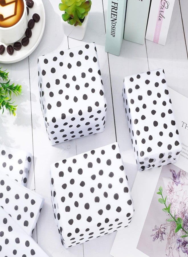 Whaline 100Pcs White Black Dot Tissue Paper Gift Wrapping Paper DIY Art Craft Paper for Birthday Wedding Baby Shower Party Gift Decor, 14 x 20 Inch - Image 5